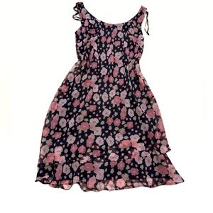 Floral 90s dress with blazer